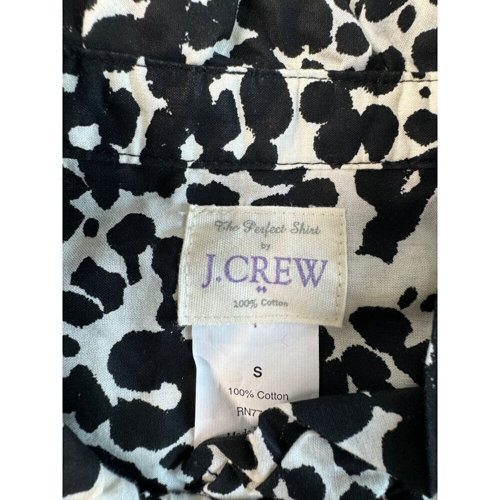 J.Crew The Perfect Shirt Cotton Long Sleeve Button Up SZ S Leopard Animal Print - Picture 4 of 9